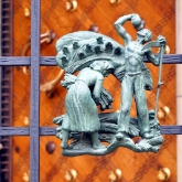 Detail on gate, St Vitus Cathedral, Prague Castle, Czech Republic