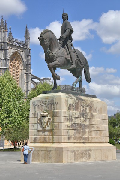Statue of Dom Nuno Álvares Pereira, the general in charge of the Portuguese forces in the battle 1385 AD