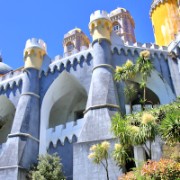 Walking up the Sintra hill we meet the massive bulwarks of the Pena Palace