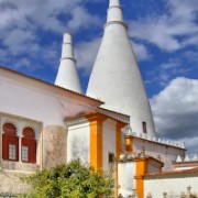The Sintra Palace, with its distinctive chimneys.