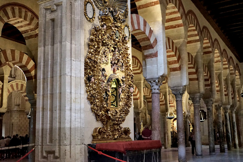 Inside the retained Moorish part of the Great Mosque, Cordoba, Spain