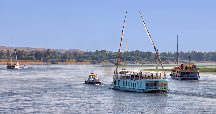 Along the Nile - river traffic, Egypt