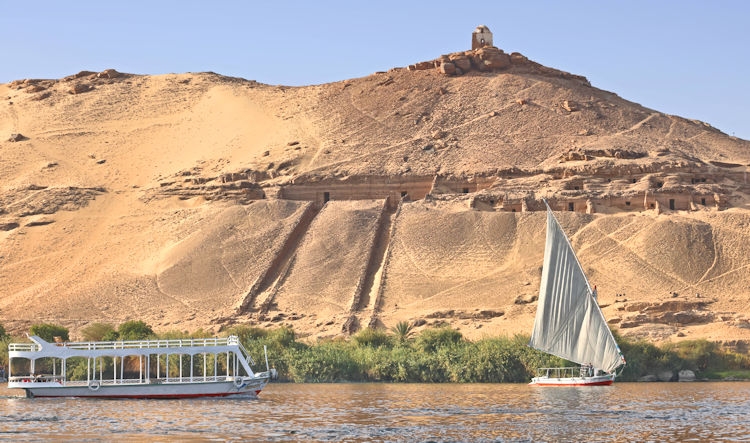 Along the Nile - tombs at Aswan, Egypt